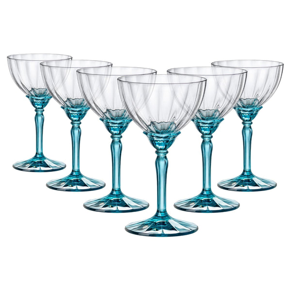 nicola spring 240ml Blue Florian Champagne Saucers - Pack of Six