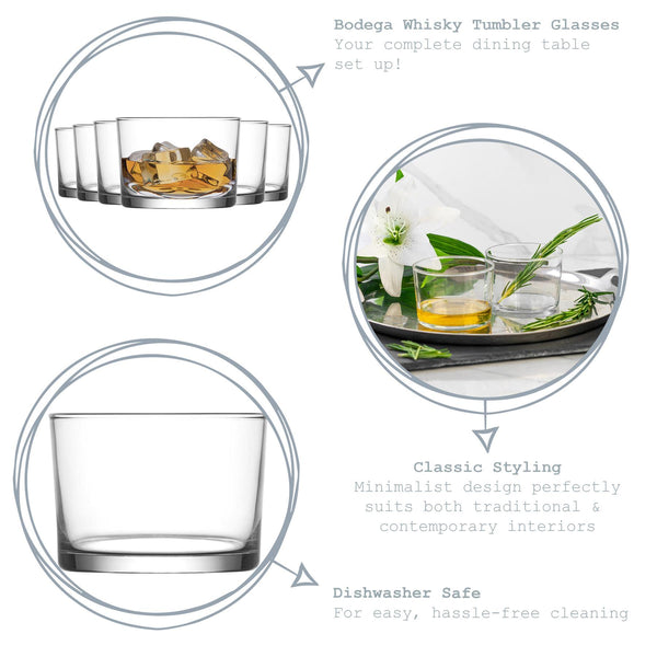 Nicola Spring 240ml Bodega Whisky Glasses - Pack Of Six