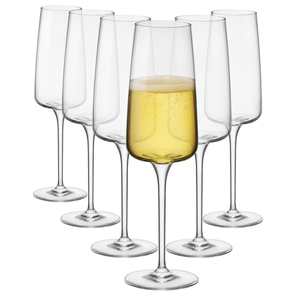 nicola spring 240ml Nexo Glass Champagne Flutes - Pack of 6