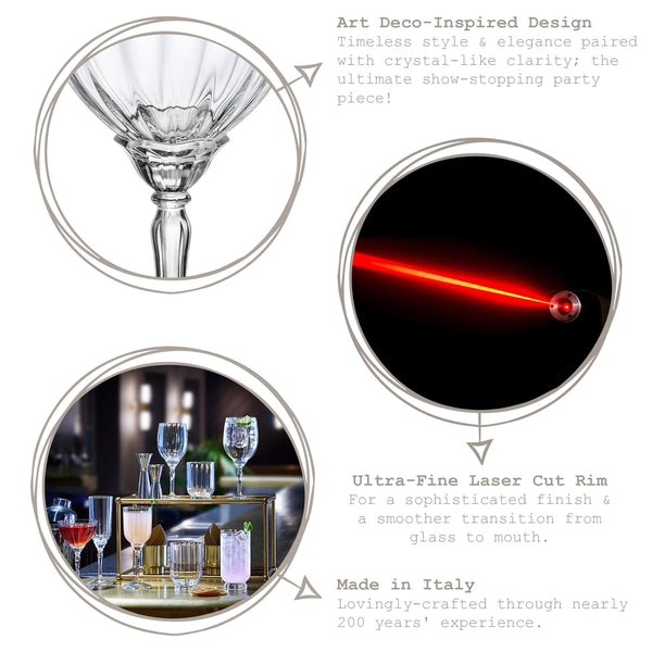 Nicola Spring 245ml Florian Cocktail Glasses - Pack Of Six