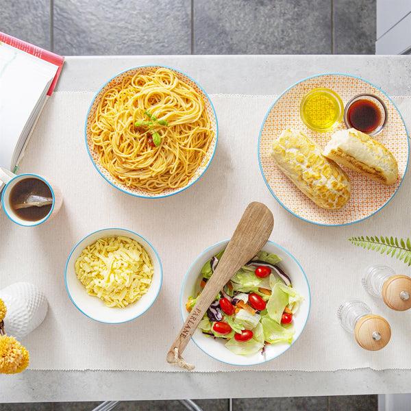 Nicola Spring 24pc Hand-Printed Floral Stoneware Dinner Set