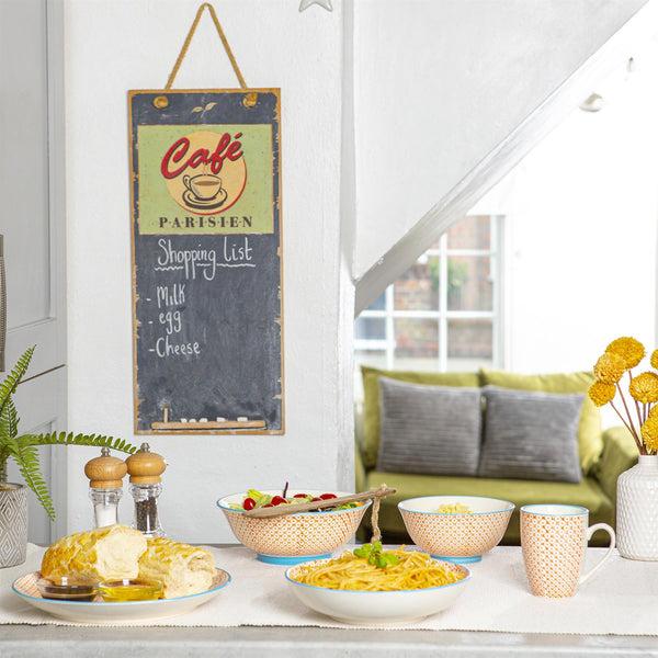 Nicola Spring 24pc Hand-Printed Floral Stoneware Dinner Set