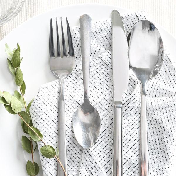 Nicola Spring 24pc Tondo Stainless Steel Cutlery Set - Pack Of 6