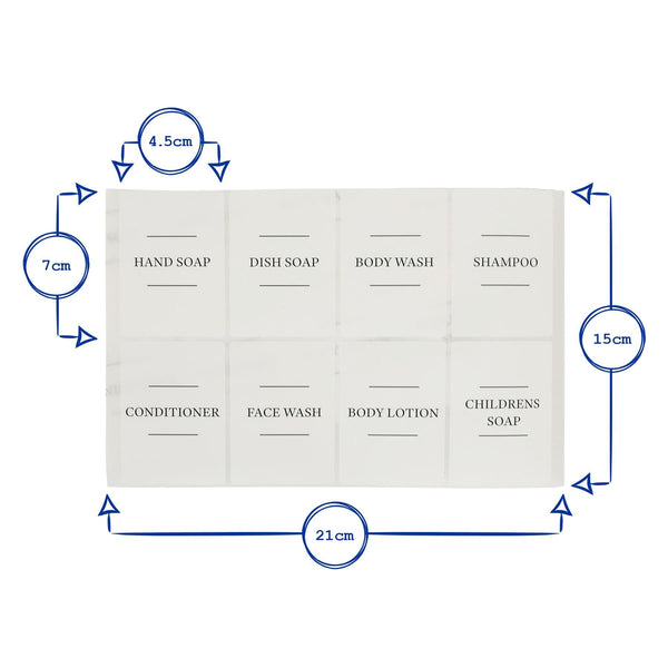 Nicola Spring 24pc White Soap Dispenser Labels Set - Pack Of Three