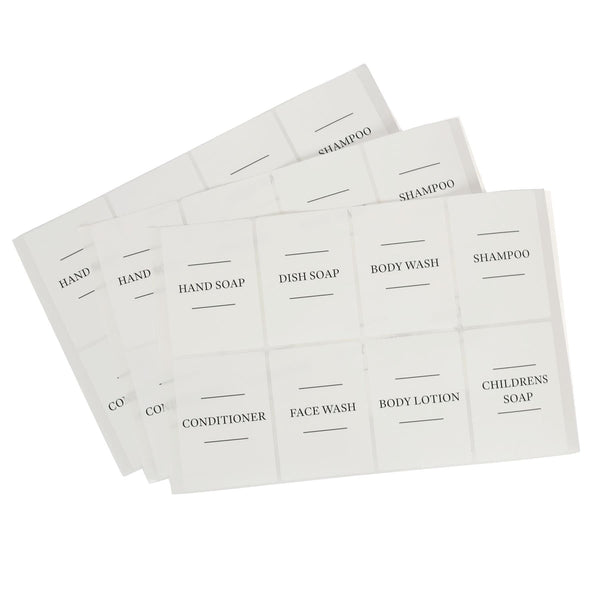 nicola spring 24pc White Soap Dispenser Labels Set - Pack of Three
