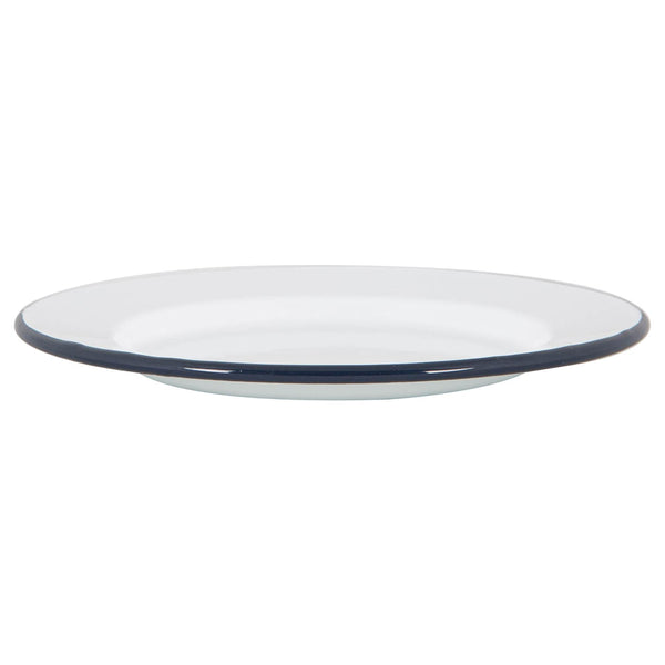 Nicola Spring 25.5cm White Enamel Dinner Plates - Pack Of Six