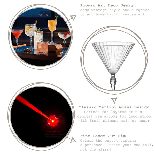 Nicola Spring 250ml America '20s Martini Glasses - Pack Of Six