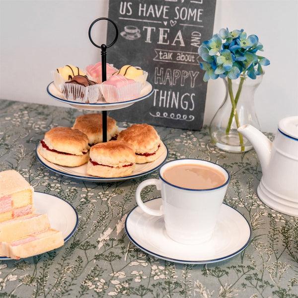 Nicola Spring 250ml Farmhouse White Porcelain Teacups - Pack Of Six