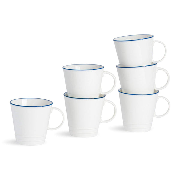 nicola spring 250ml Farmhouse White Porcelain Teacups - Pack of Six