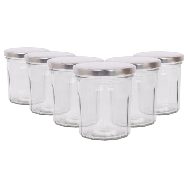 nicola spring 250ml Glass Jam Jars with Lids - Pack of 6