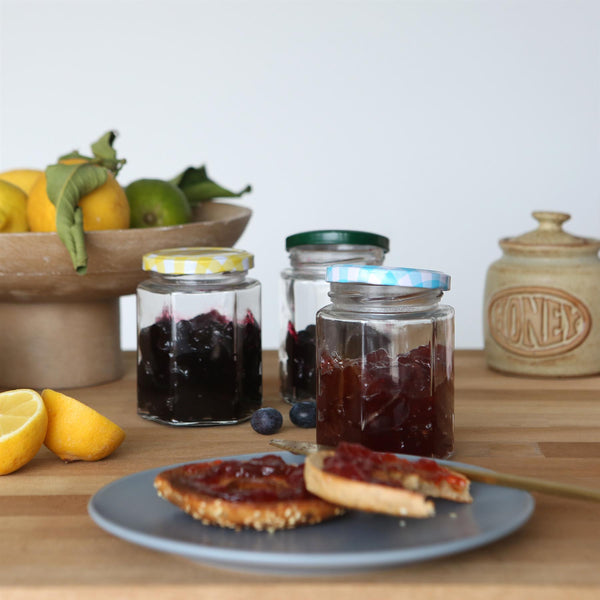 Nicola Spring 250ml Hexagonal Glass Jam Jars With Lids - Pack Of Six