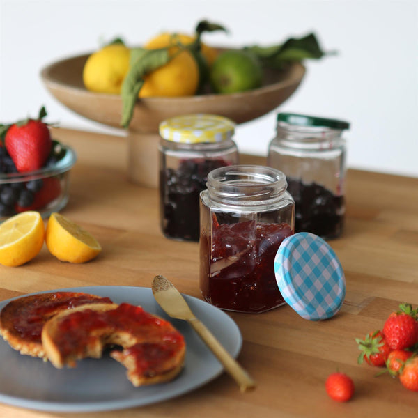 Nicola Spring 250ml Hexagonal Glass Jam Jars With Lids - Pack Of Six