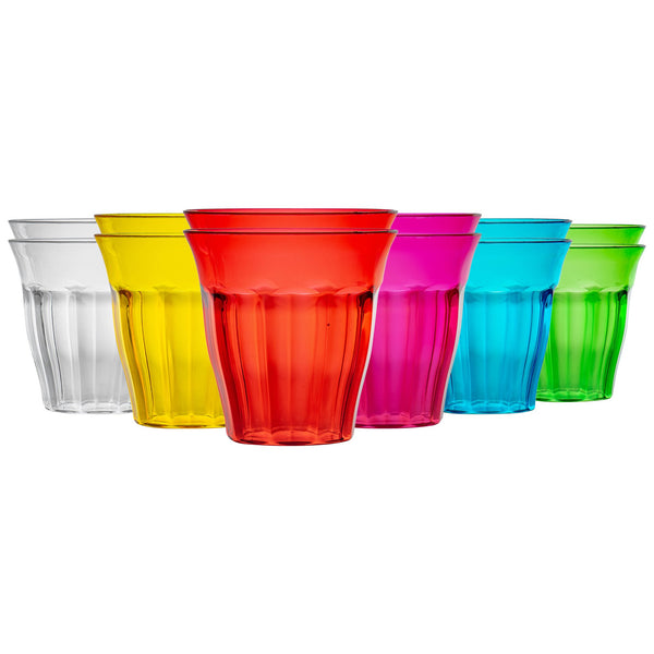 nicola spring 250ml Multicoloured Plastic Tumblers - Pack of 12