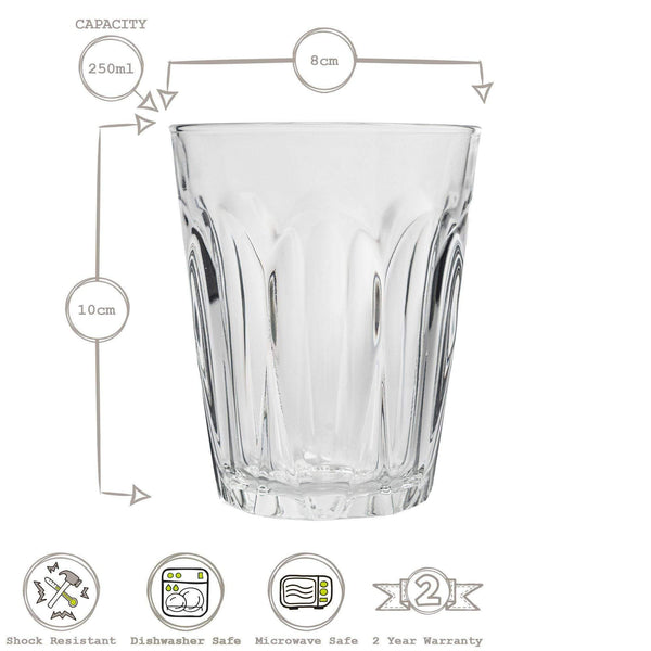 Nicola Spring 250ml Provence Tumbler Glasses - Pack Of Six