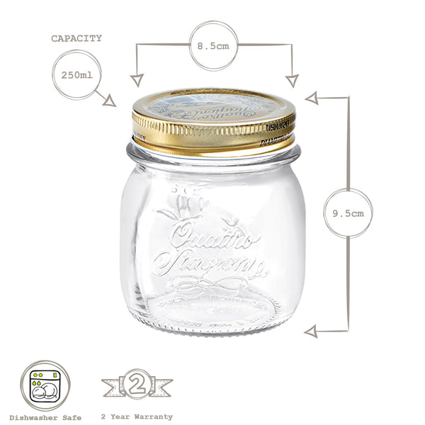Nicola Spring 250ml Quattro Stagioni Glass Storage Jar