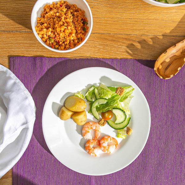 Nicola Spring 25cm White Toledo Glass Dinner Plates - Pack Of Six