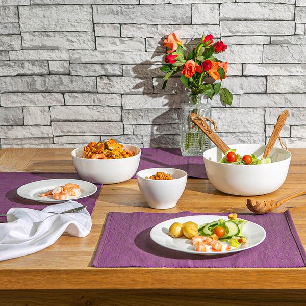 Nicola Spring 25cm White Toledo Glass Dinner Plates - Pack Of Six