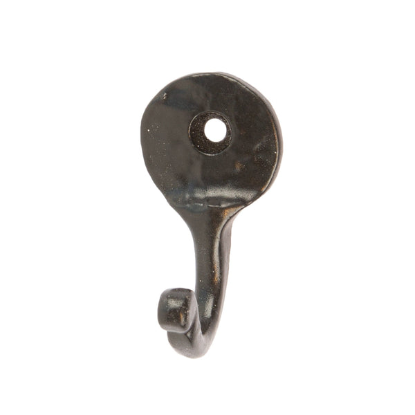 nicola spring 25mm x 45mm Black Hammered Round Plate Single Hook