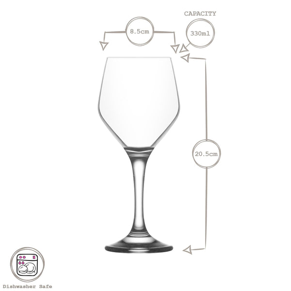 Nicola Spring 260ml Ella White Wine Glasses - Pack Of Six
