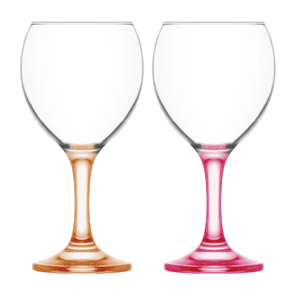 Nicola Spring 260ml Multicoloured Misket Red Wine Glasses - Pack Of Six