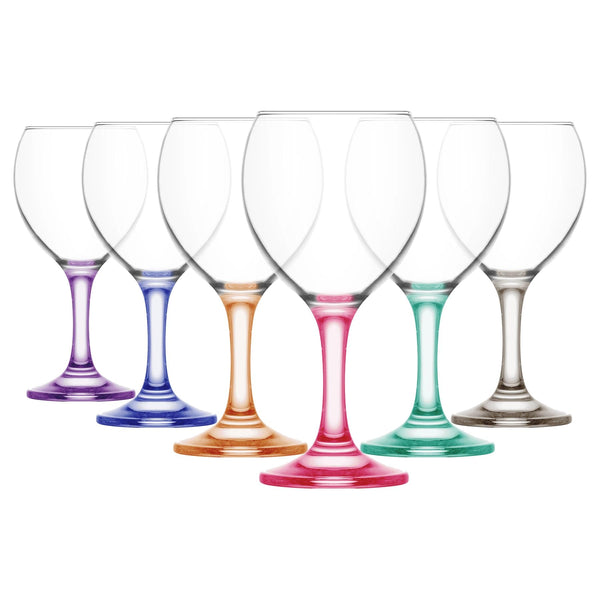 nicola spring 260ml Multicoloured Misket Red Wine Glasses - Pack of Six