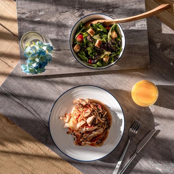 Nicola Spring 26cm Farmhouse White Porcelain Dinner Plates - Pack Of Six