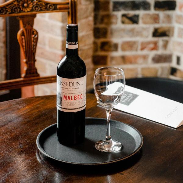 Nicola Spring 27.5cm Black Round Plastic Non-Slip Serving Tray