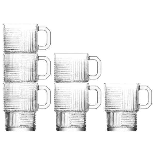 nicola spring 270ml Helen Stacking Glass Coffee Cups - Pack of Six