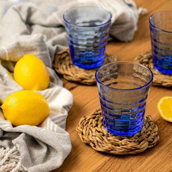 Nicola Spring 275ml Blue Prisme Water Glasses - Pack Of Four