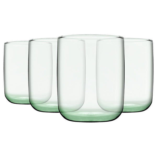 nicola spring 280ml Aware Iconic Recycled Glass Tumblers - Green - Pack of Four