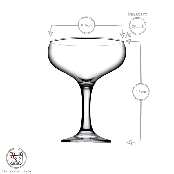 Nicola Spring 280ml Bistro Champagne Saucers - Pack Of Six