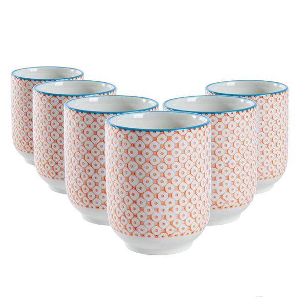 nicola spring 280ml Hand Printed Stoneware Tumblers - Pack of Six