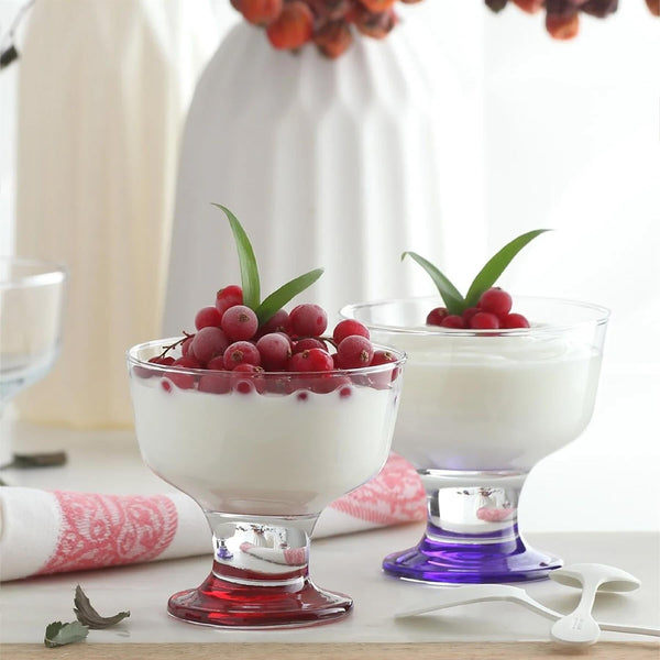 Nicola Spring 285ml Destina Multicolour Glass Ice Cream Bowls - Pack Of Six