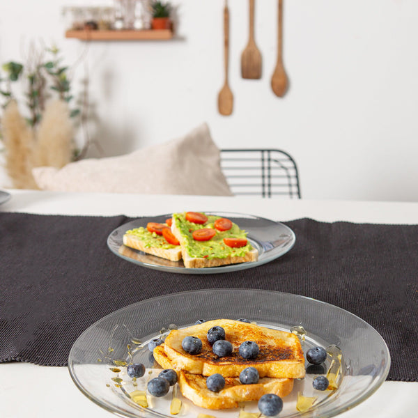 Nicola Spring 28cm Clear Lys Glass Dinner Plates - Pack Of Six