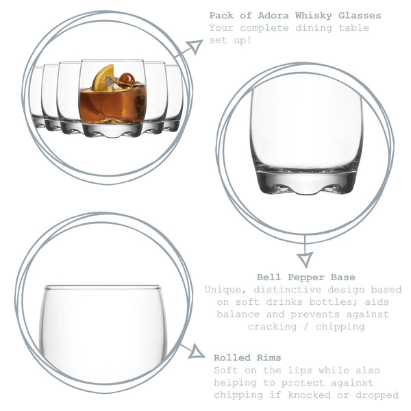 Nicola Spring 290ml Adora Whisky Glasses - Pack Of Six