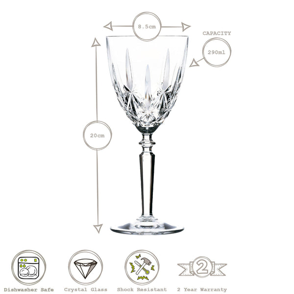 Nicola Spring 290ml Orchestra Wine Glasses - Pack Of Six