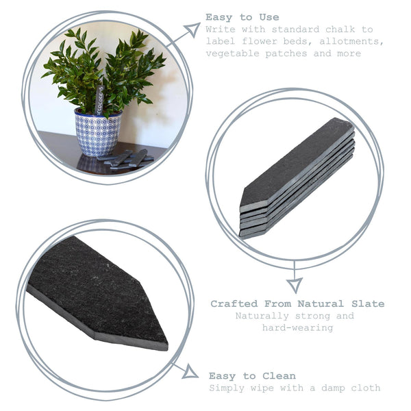 Nicola Spring 2cm X 15.5cm Slate Plant Markers - Pack Of Six