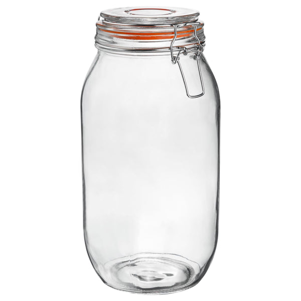 nicola spring 2L Air tight Classic Glass Storage Jar + Four Free Coloured Seals