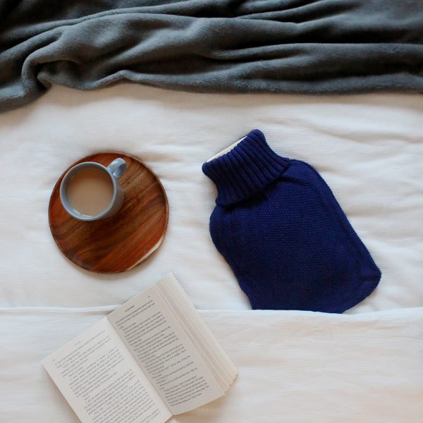 Nicola Spring 2L Knitted Hot Water Bottle & Cover Set