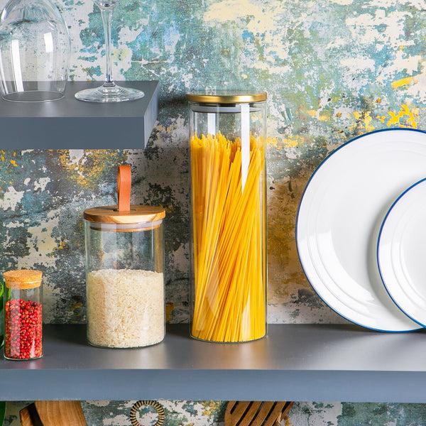 Nicola Spring 2L Scandi Storage Jar With Metallic Lid