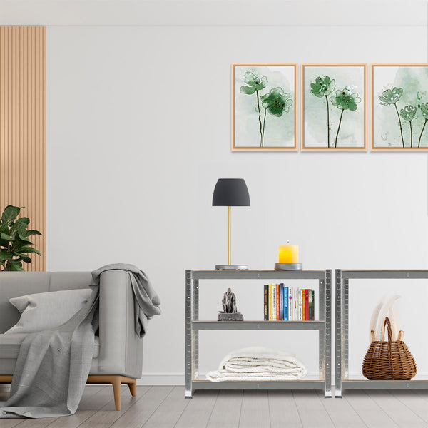 Nicola Spring 2pc 5-Tier Steel Garage Shelving Units Set - 75 X 30 X 150cm - Galvanised