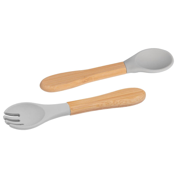 Nicola Spring 2pc Bamboo Baby Weaning Fork & Spoon Set