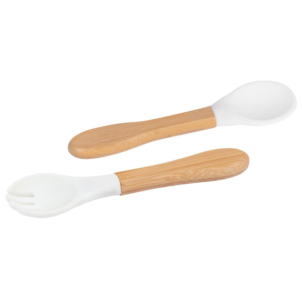 nicola spring 2pc Bamboo Baby Weaning Fork & Spoon Set