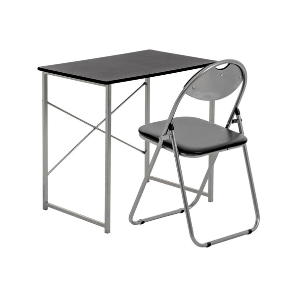 nicola spring 2pc Black Metal Industrial Office Desk & Chair Set