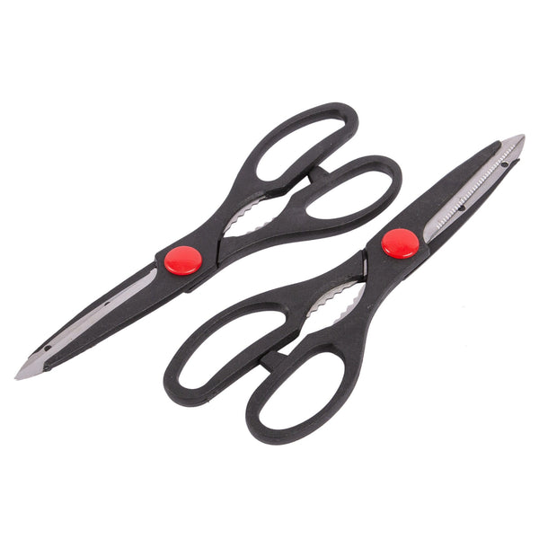 nicola spring 2pc Black Stainless Steel Multifunctional Kitchen Scissors Set nicola spring 2pc Black Stainless Steel Multifunctional Kitchen Scissors Set