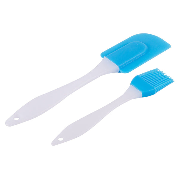 nicola spring 2pc Blue Silicone Pastry Brush & Spatula Set