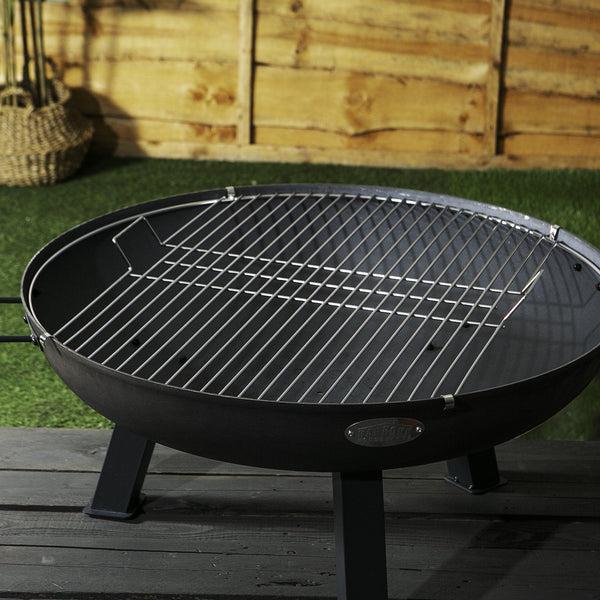 Nicola Spring 2pc Fire Pit Grill & Spark Guard Set - 72.5cm