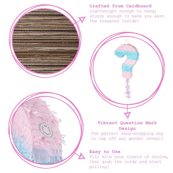 Nicola Spring 2pc Gender Reveal Pull String Large Pinata Set With Blindfold