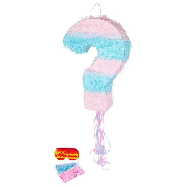 nicola spring 2pc Gender Reveal Pull String Large Pinata Set with Blindfold