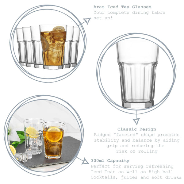 Nicola Spring 300ml Aras Highball Glasses - Pack Of Six